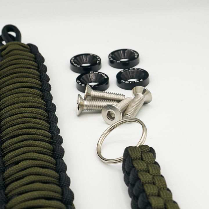 Paracord Grab Handle 4 Pack | Green and Black